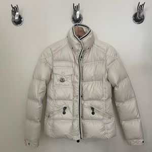Moncler Down Hooded Puffer Jacket Ivory Size 1